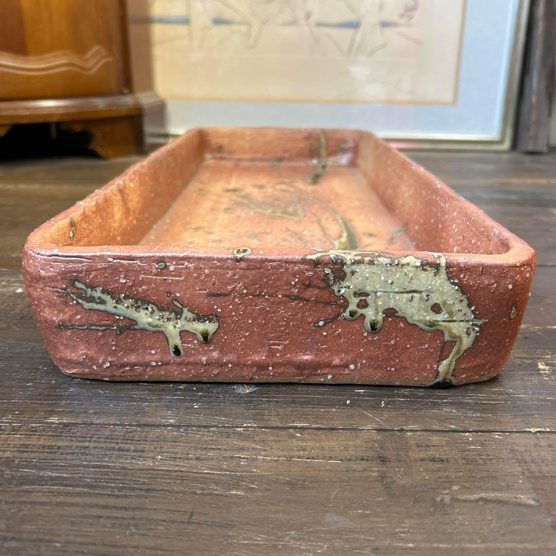 花器　菖浦地紋水盤 花器 菖浦地紋水盤 水盤 花器 角型 長方形 水盤:角型菖蒲地紋 池坊